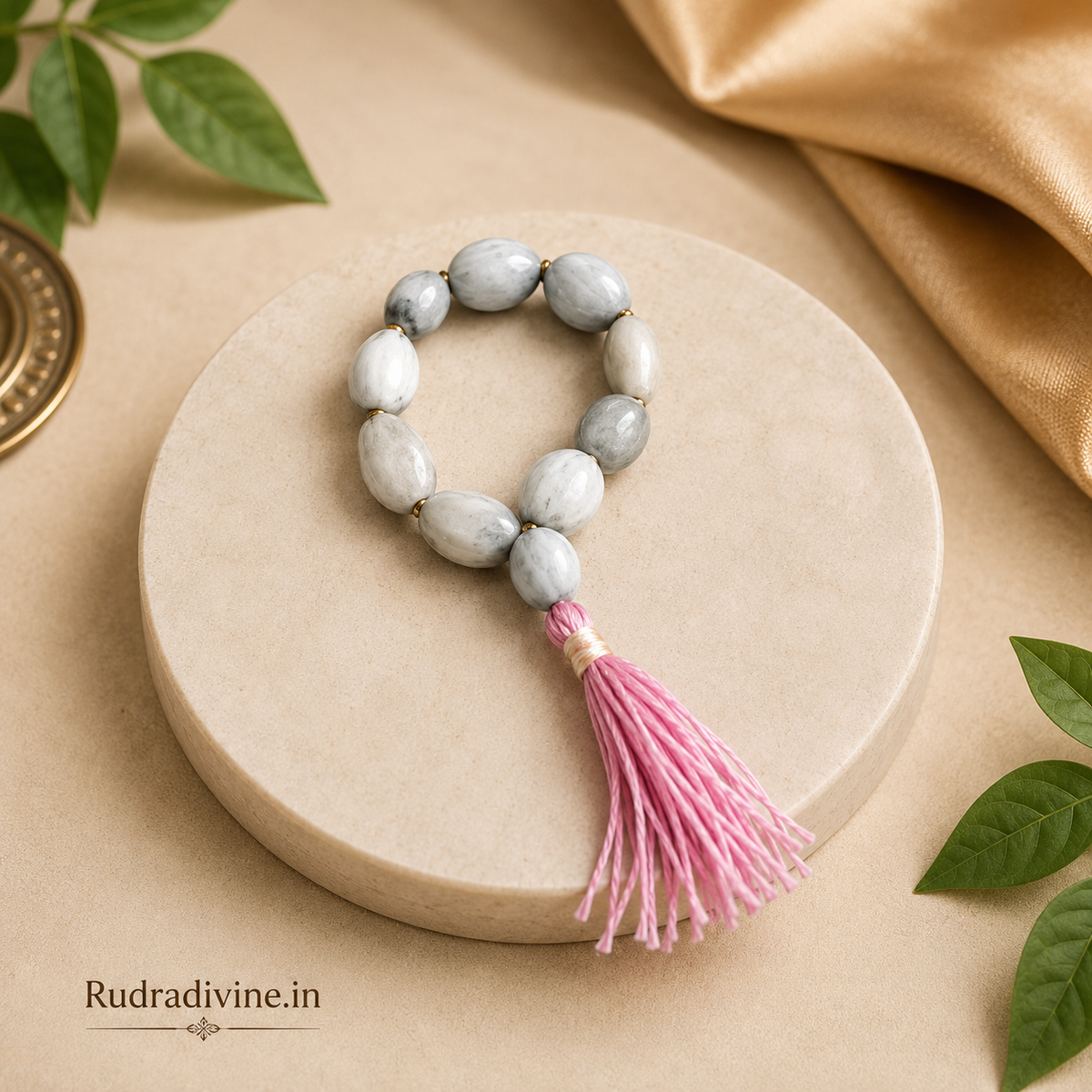 Vaijanti Mala 9+1 Beads 8MM crafted from natural Vaijanti seeds with official Lab Certificate by Rudradivine for devotion, meditation, and spiritual blessings.