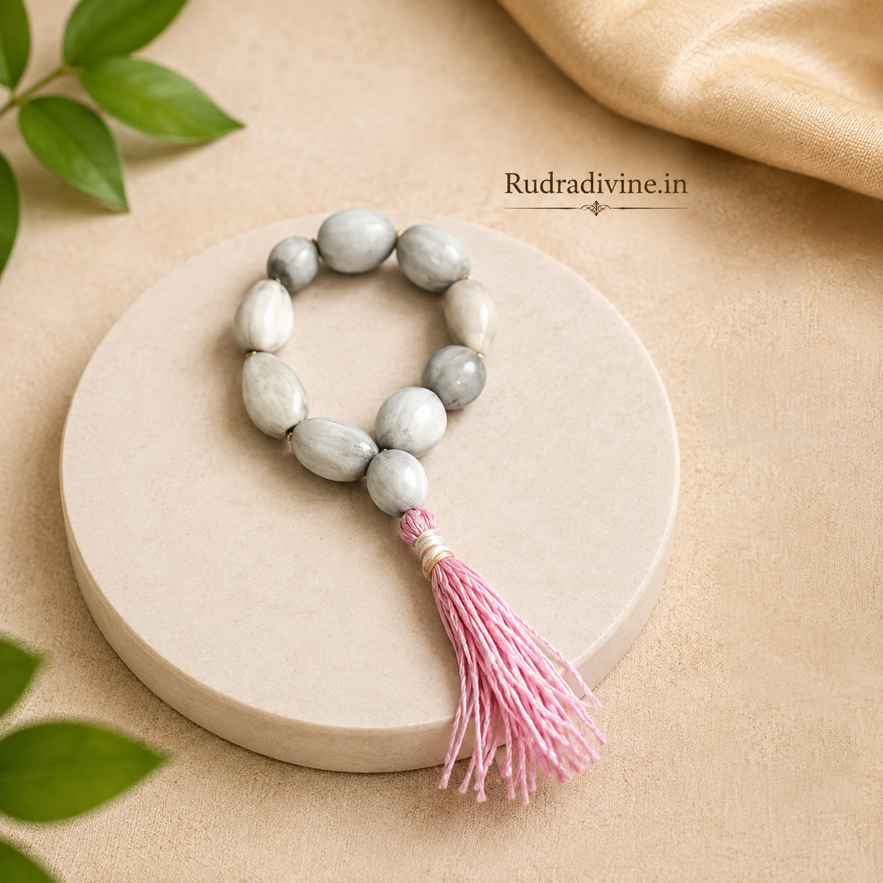Vaijanti Mala 9+1 Beads 8MM crafted from natural Vaijanti seeds with official Lab Certificate by Rudradivine for devotion, meditation, and spiritual blessings.