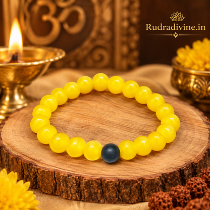 Pink & Black Agate Bracelet with 8MM natural stone beads and official Lab Certificate by Rudradivine, traditionally associated with positivity, grounding, balance and spiritual wellness.