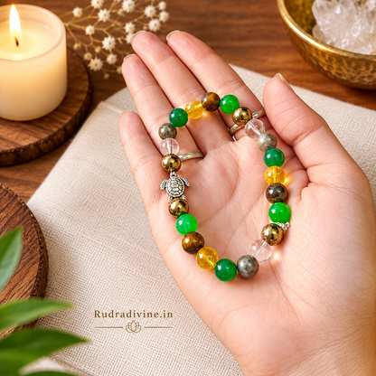 Money Magnet Bracelet 8MM stretchable beads with official Lab Certificate by Rudradivine, traditionally associated with wealth, prosperity, abundance and positive energy.
