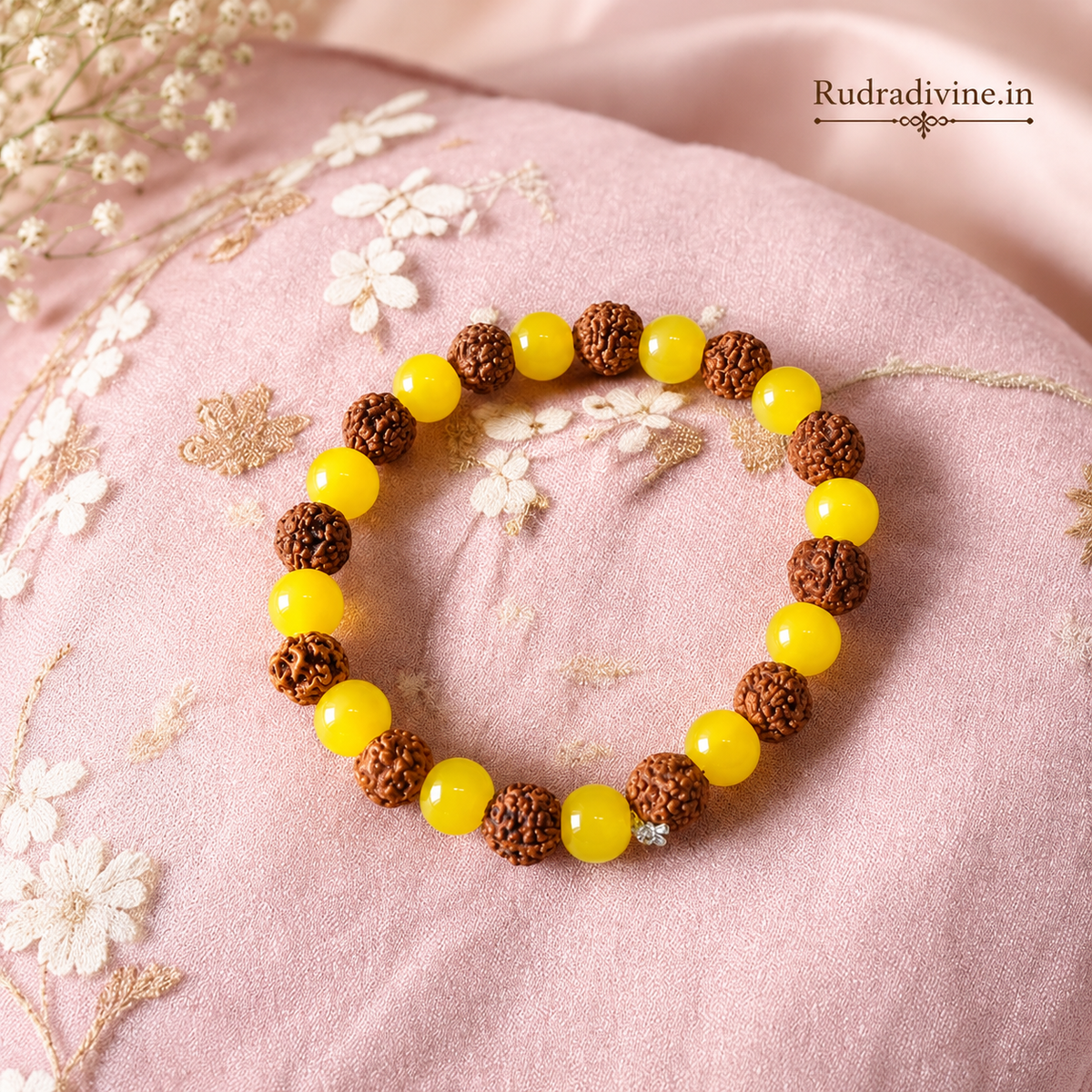 Multi Beads Bracelet with 8MM beads, lab certified by Rudradivine for spiritual wear, meditation, positive energy and everyday wellness.
