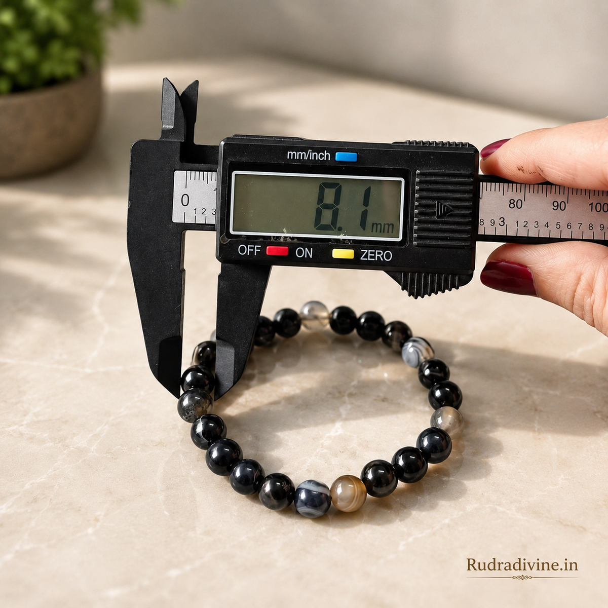 Natural Sulemani Hakik Bracelet 8MM beads with official Lab Certificate by Rudradivine, traditionally associated with protection, grounding, balance and positive energy.