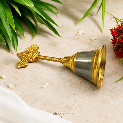Puja Bell Hand Ghanti Garud Bell by Rudradivine for home temple, puja, aarti, prayer and traditional spiritual rituals with a sacred resonant sound.