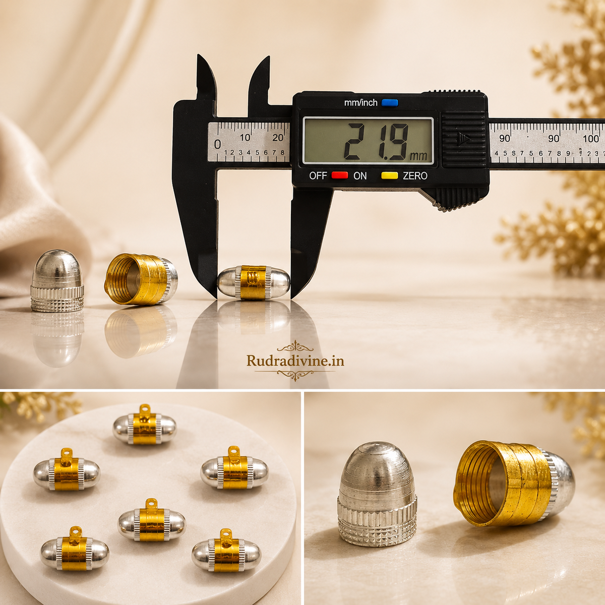 Pure Brass & Silver Taweez with Free Bhojpatra Sheet, traditional spiritual amulet by Rudradivine for puja, devotion, rituals and everyday spiritual wear.