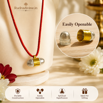 Pure Brass & Silver Taweez with Free Bhojpatra Sheet by Rudradivine, traditional spiritual amulet designed for puja, devotion, and everyday spiritual use.