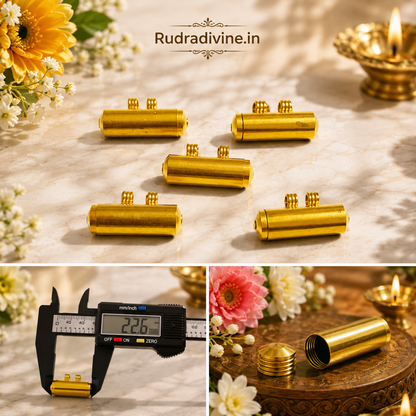 Pure Brass Taweez with Free Bhojpatra Sheet by Rudradivine, traditional spiritual accessory for puja, devotion, meditation and personal spiritual practices.