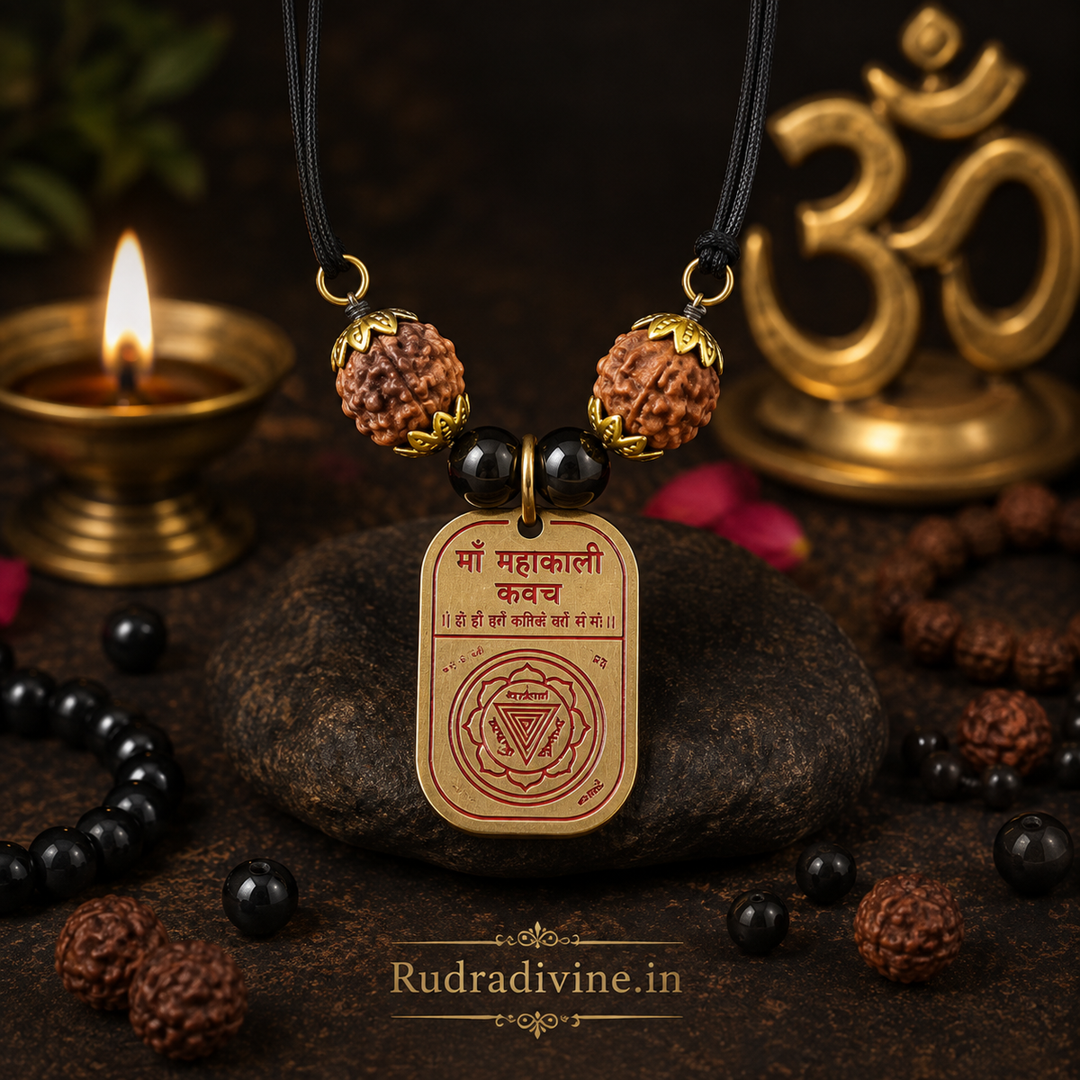 Sidh Kaali Kavach Maa Kali Yantra Pendant by Rudradivine, traditionally associated with spiritual protection, courage, divine strength and devotional practices.