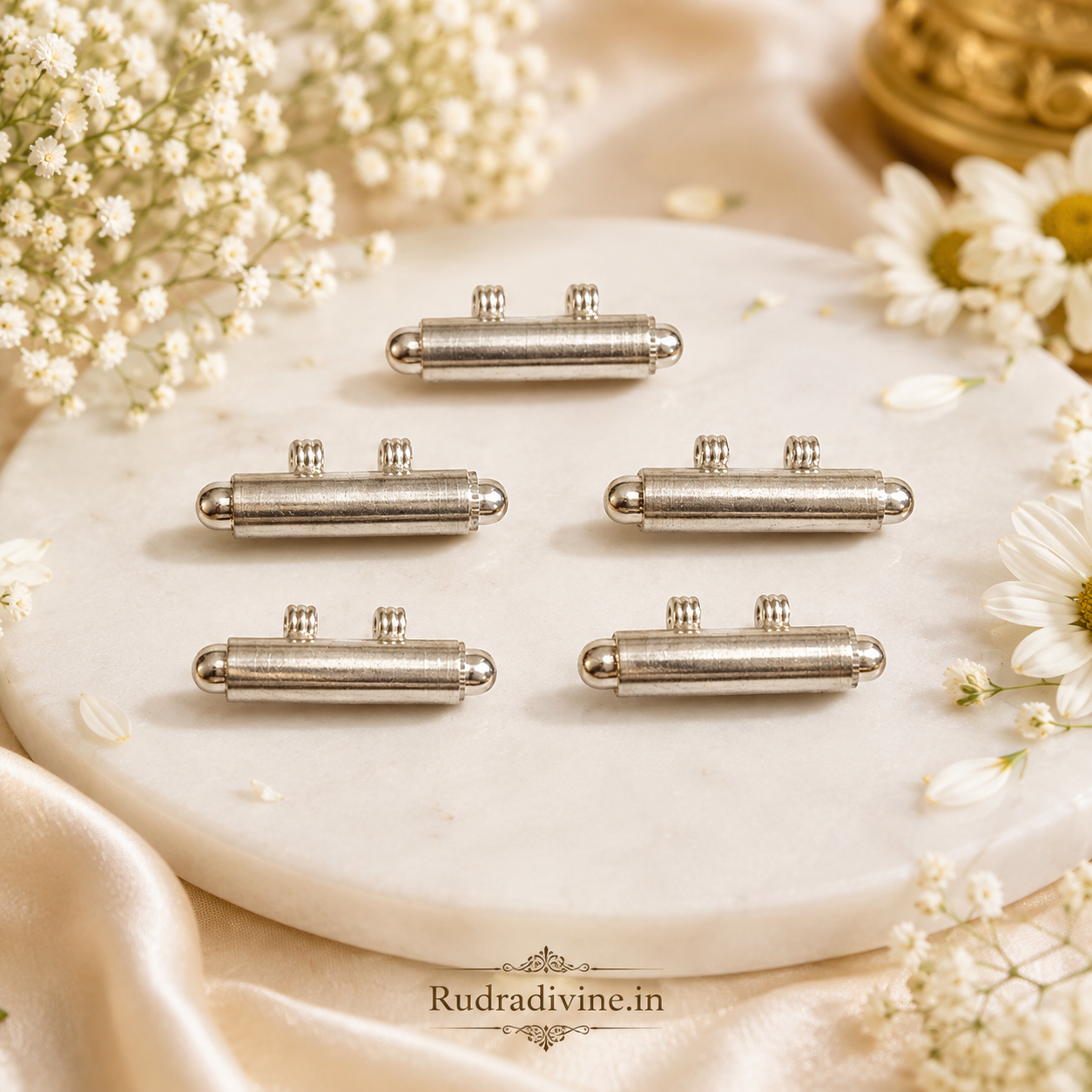 Silver Stylish Taweez with Free Bhojpatra Sheet, traditional spiritual amulet by Rudradivine for puja, devotion, rituals and everyday spiritual wear.