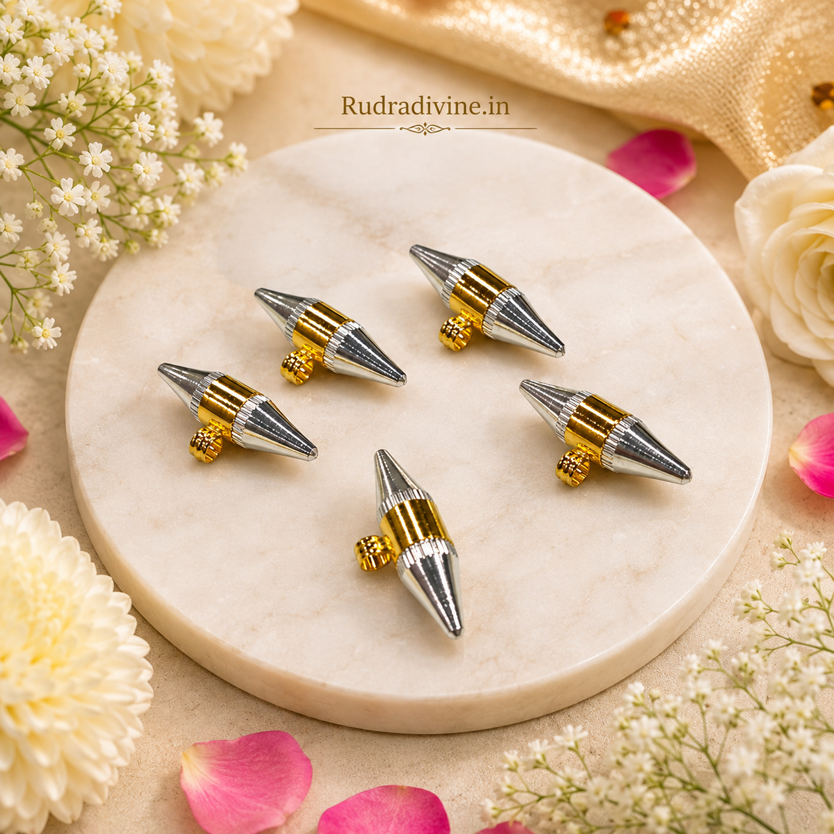 Triloh Taweez with Free Bhojpatra Sheet by Rudradivine, traditional 3-metal spiritual accessory for puja, devotion, meditation and Indian spiritual practices.