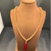 5 Mukhi Rudraksha Mala 8MM Lab Certified with 108+1 Beads and Free Goumukhi Bag for Jaap, Meditation, and Spiritual Healing.