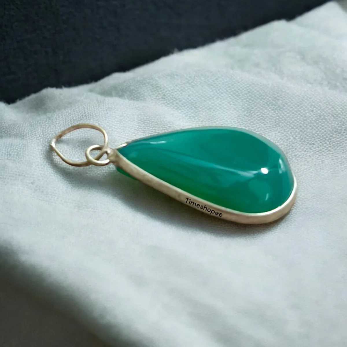 Natural Green Agate Hakik Energized Cabochon 40 Carat for Pendant